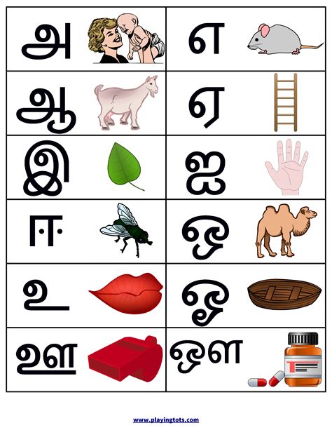 one letter words in tamil